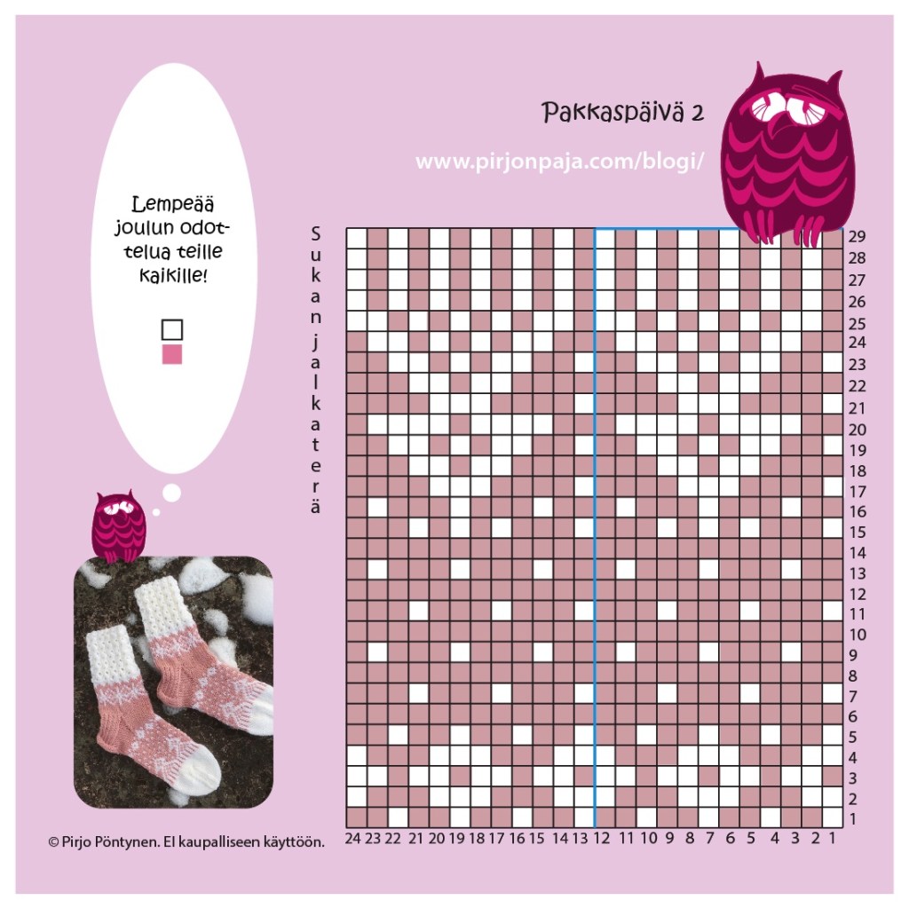 Pakkaspäivä ruutupiirros 2 Pirjon paja